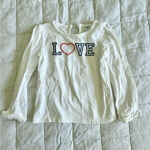 Janie and Jack White Long Sleeve Love Tee